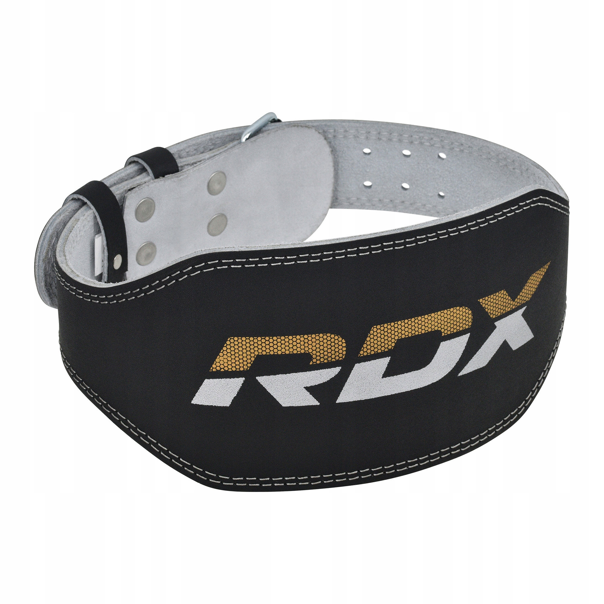 Zdvíhací pás RDX Belt 6&quot; Leather black/gold L