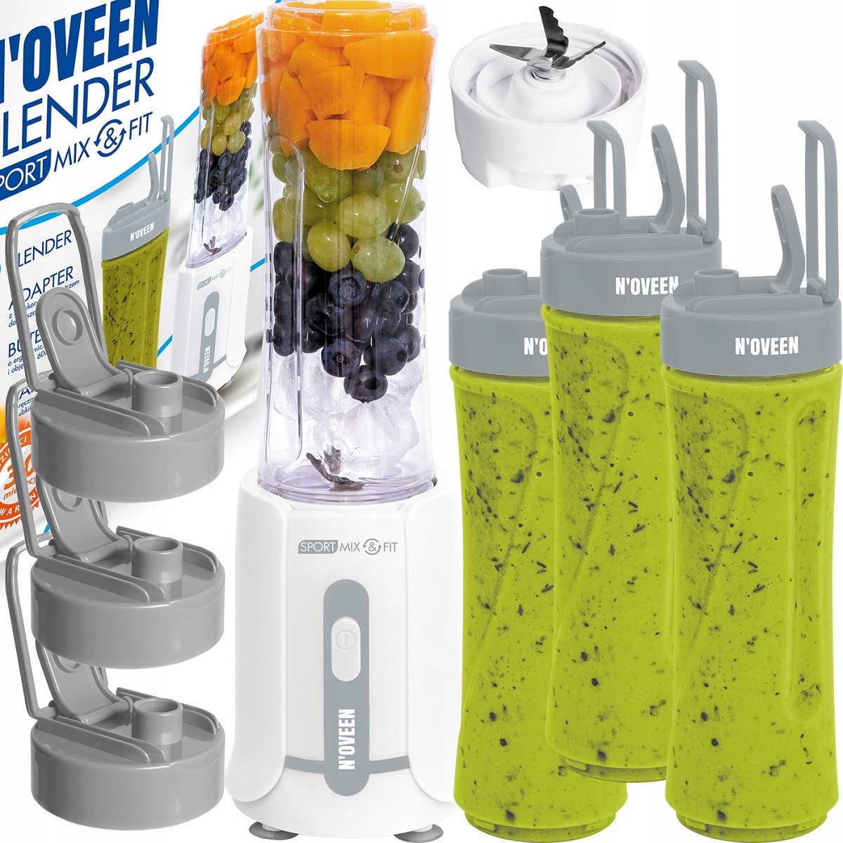Osobní Sportovní Mixér Na Smoothie A Koktejly Drtí Led 3 Lahve