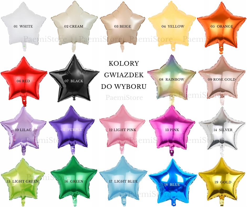 GWIAZDA 18" cali balon foliowy CZERWONY 45cm red Marka inna