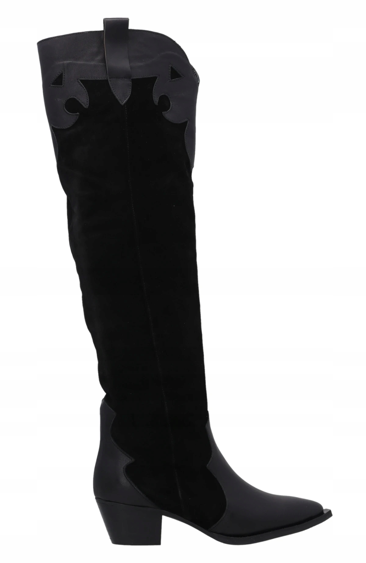 Kovbojské Boty Dámské Kozačky Na Podpatku Černé Z Přírodní Kůže Venezia 38