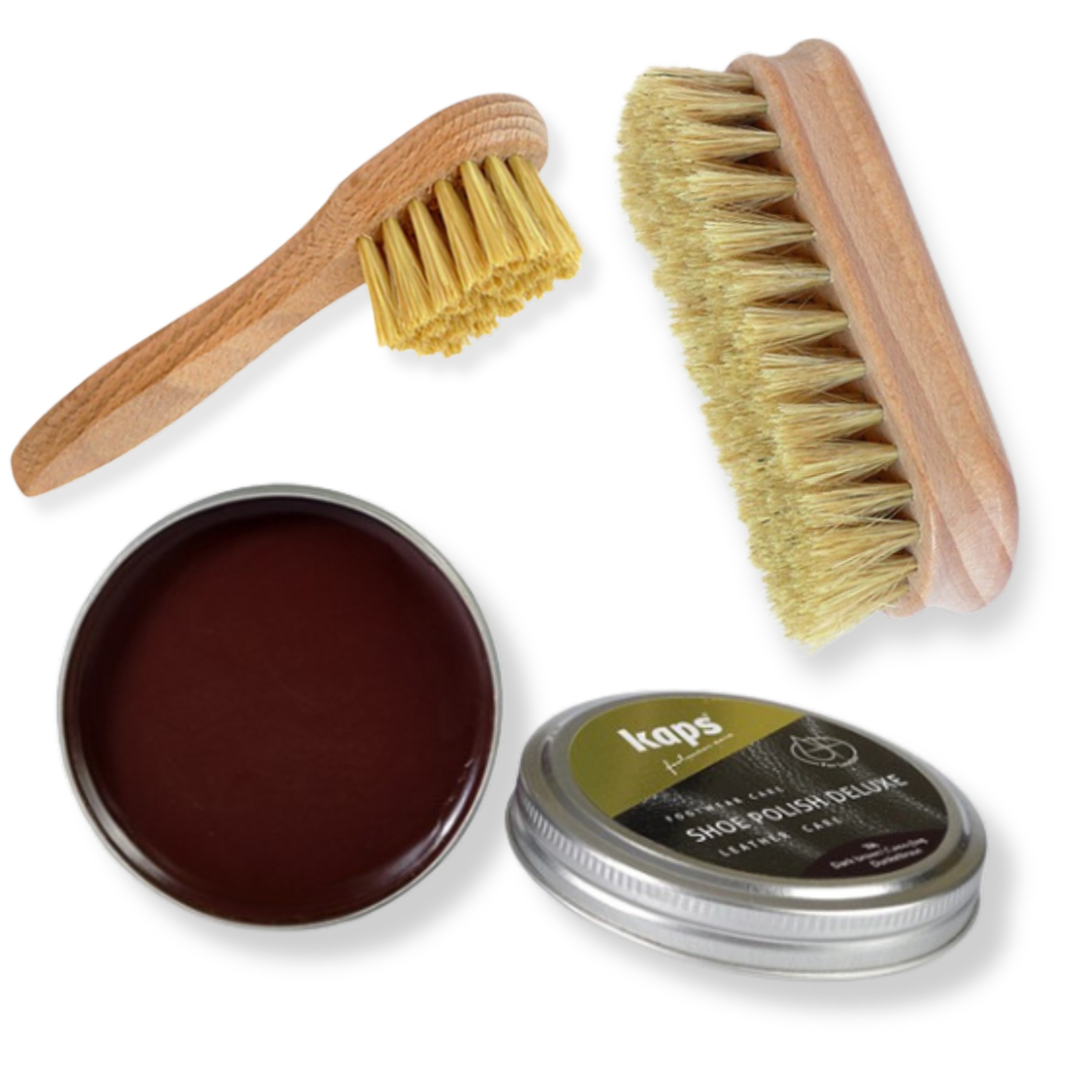 CIEMNO BRĄZOWA PASTA DO BUTÓW Z WOSKIEM SZCZOTKA DO NAKŁADANIA KREMU BRĄZ