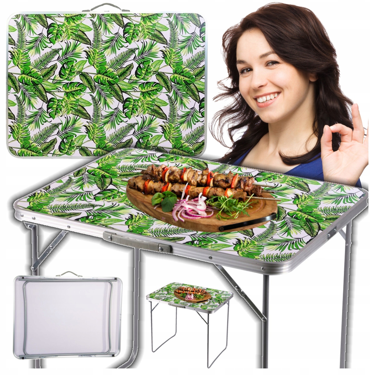 Stůl Turistický Skládací Zahradní Terasový Stůl Na Ryby Kufr 80x60x70