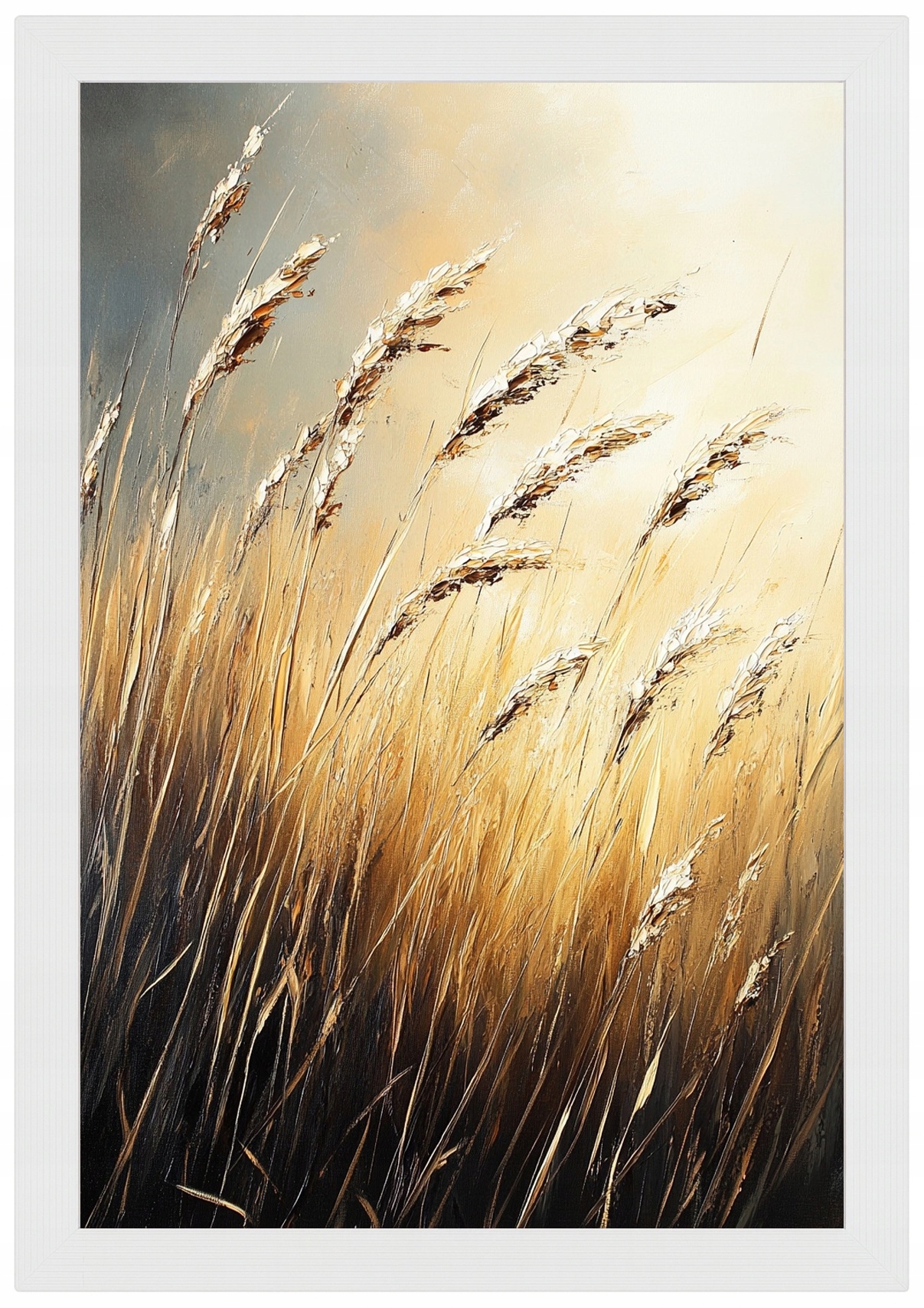 Rámeček Dřevo Plakát Tráva Klas Pole Louka Step Vítr 40x60