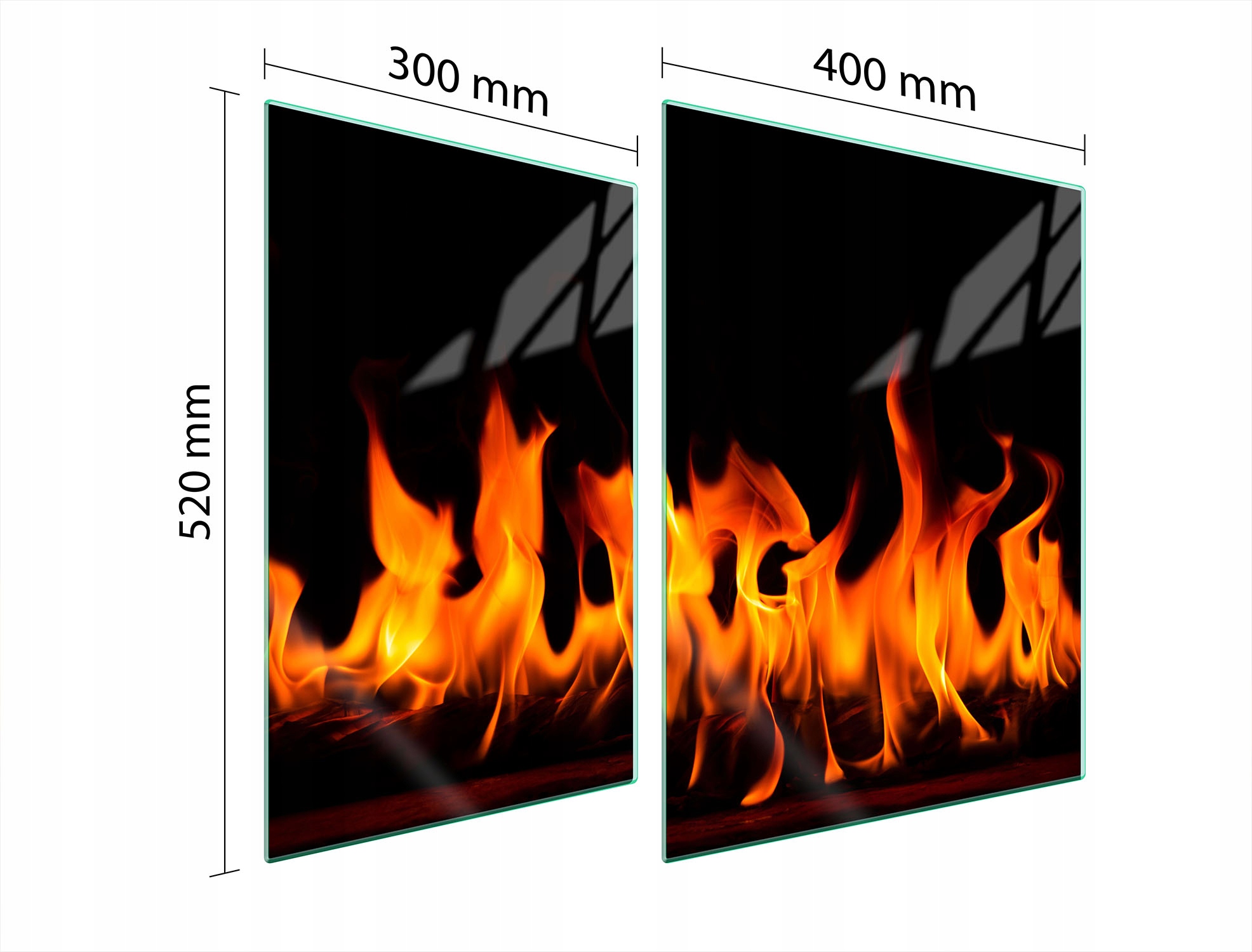 Skleněná Ochranná Deska Na Sporák 70x52 Oheň Tvrzené Sklo