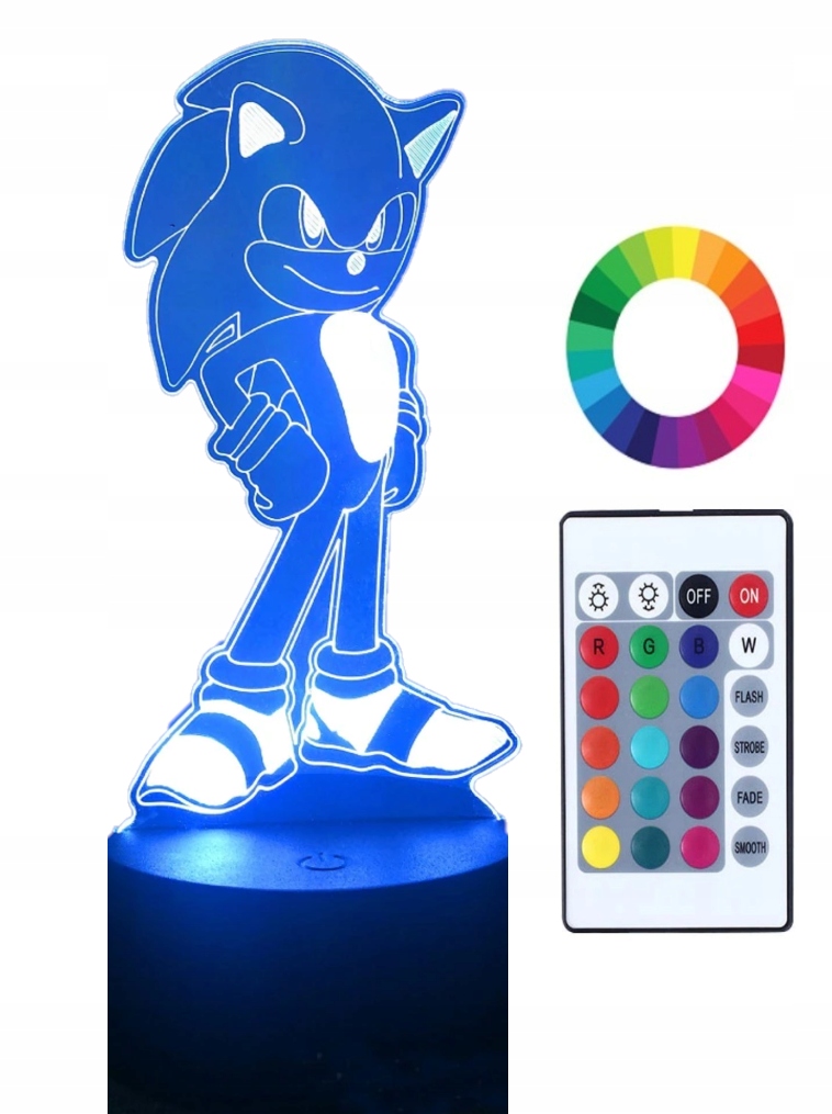 

Lampka Nocna 3D Led Imię Sonic Grawer