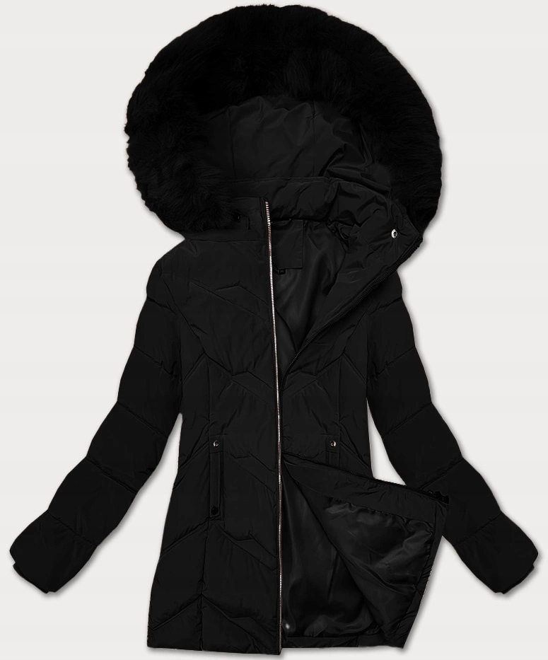 Zimní Bunda Kapuce B8300 Černá 48