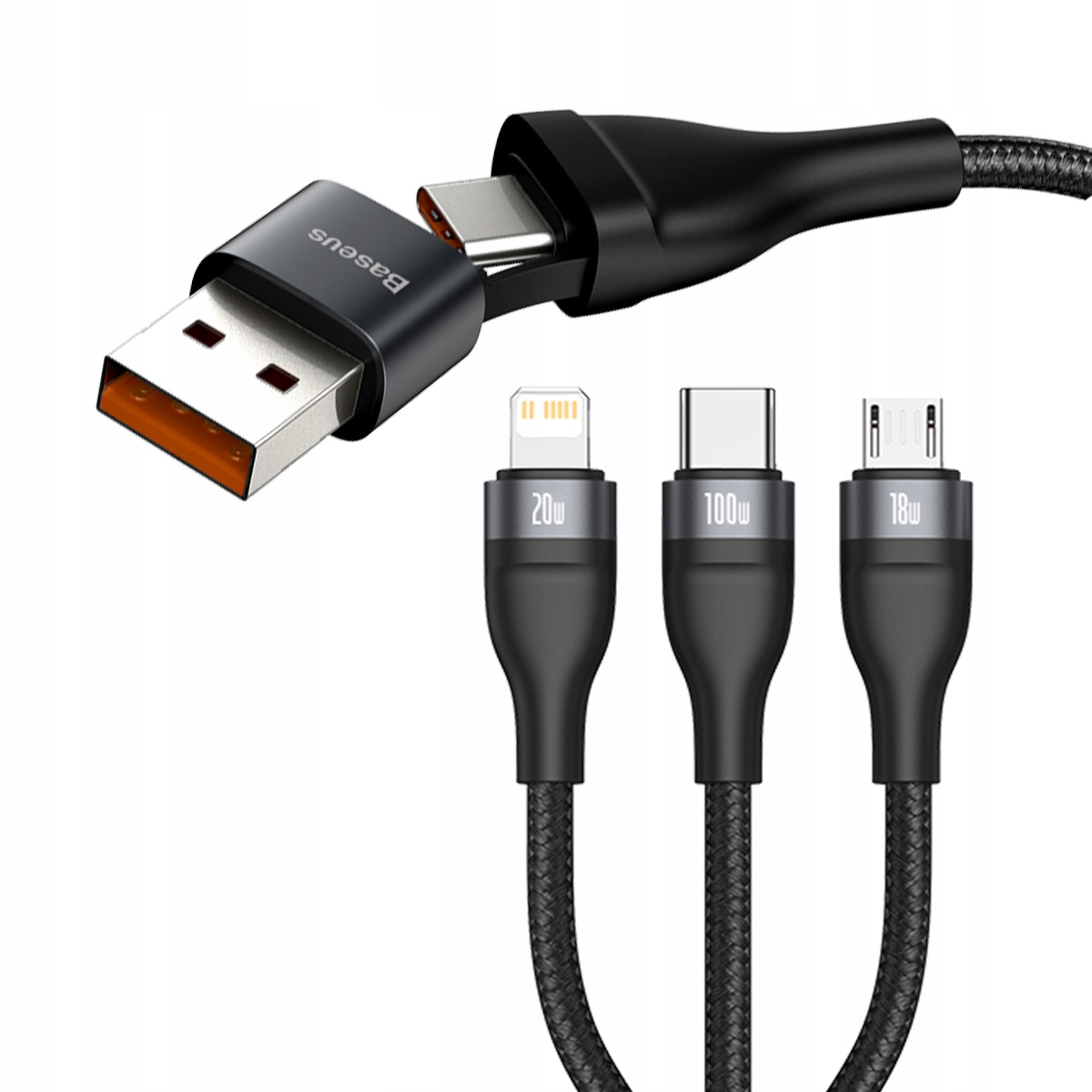 

Baseus Flash Series Two-for-three Data Cable U+c t