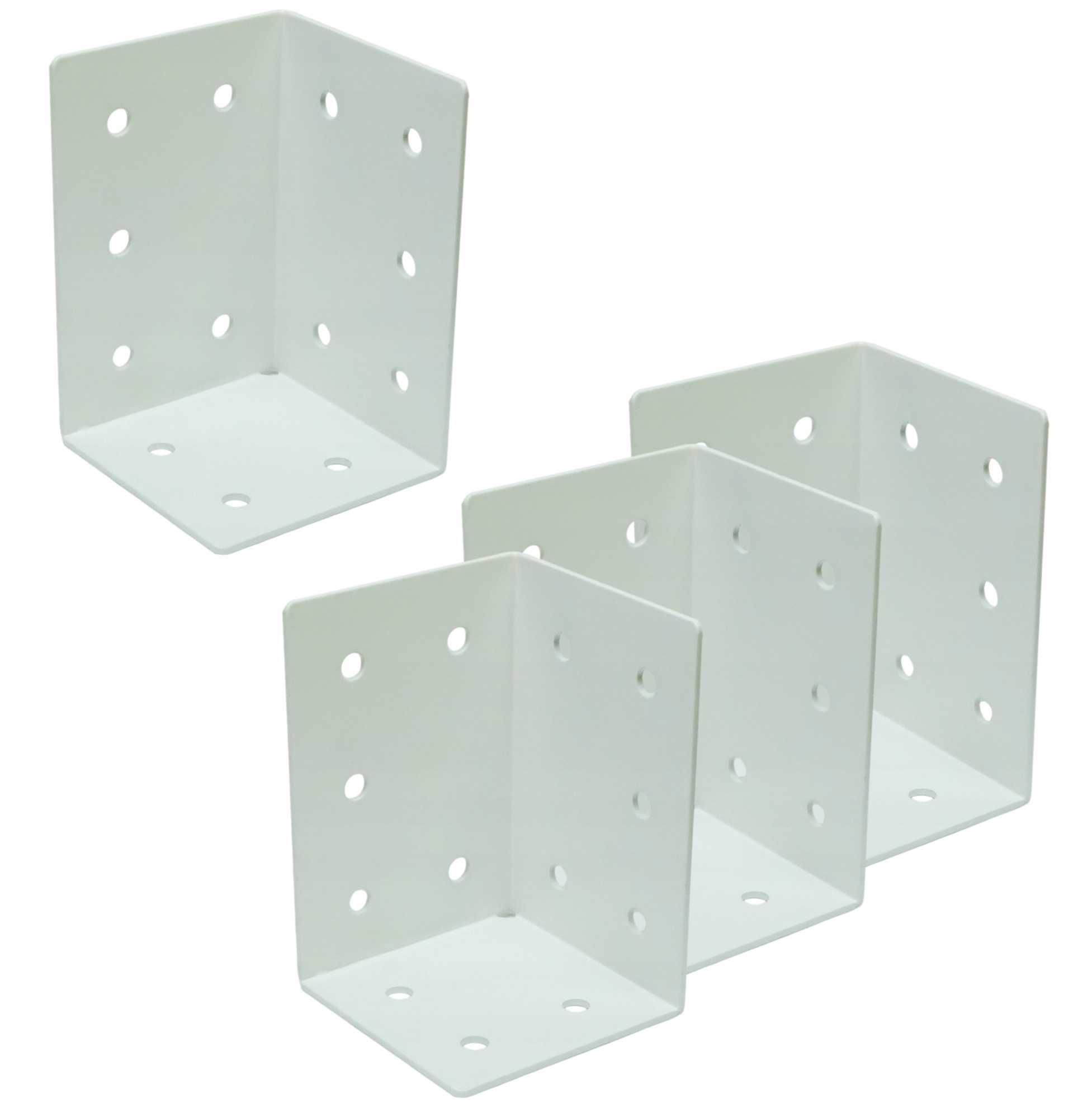 Biely uholník do rohu postele 70 x 70 x 104 mm konektor, montážny plech