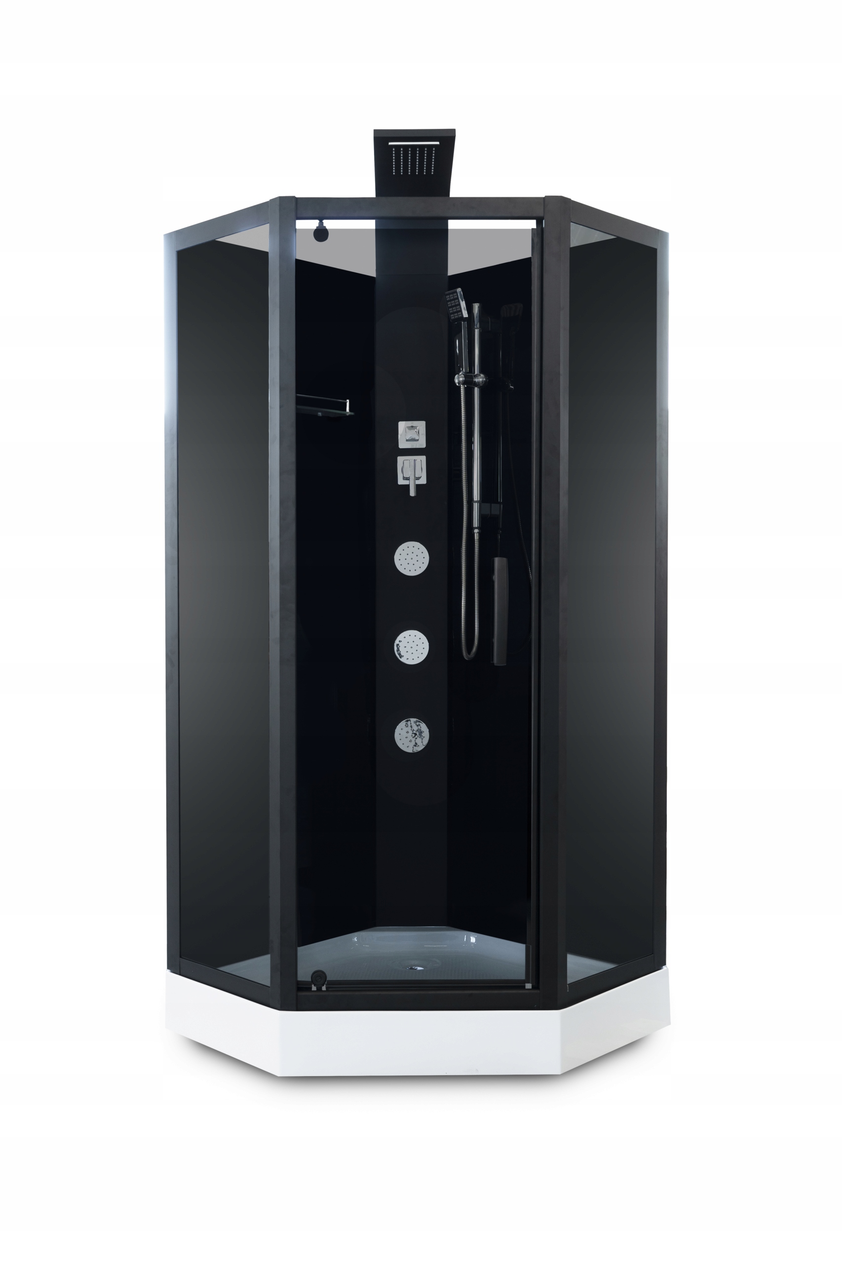 KABINA PRYSZNICOWA Z HYDROMASAŻEM PIĘCIOKĄTNA 90x90