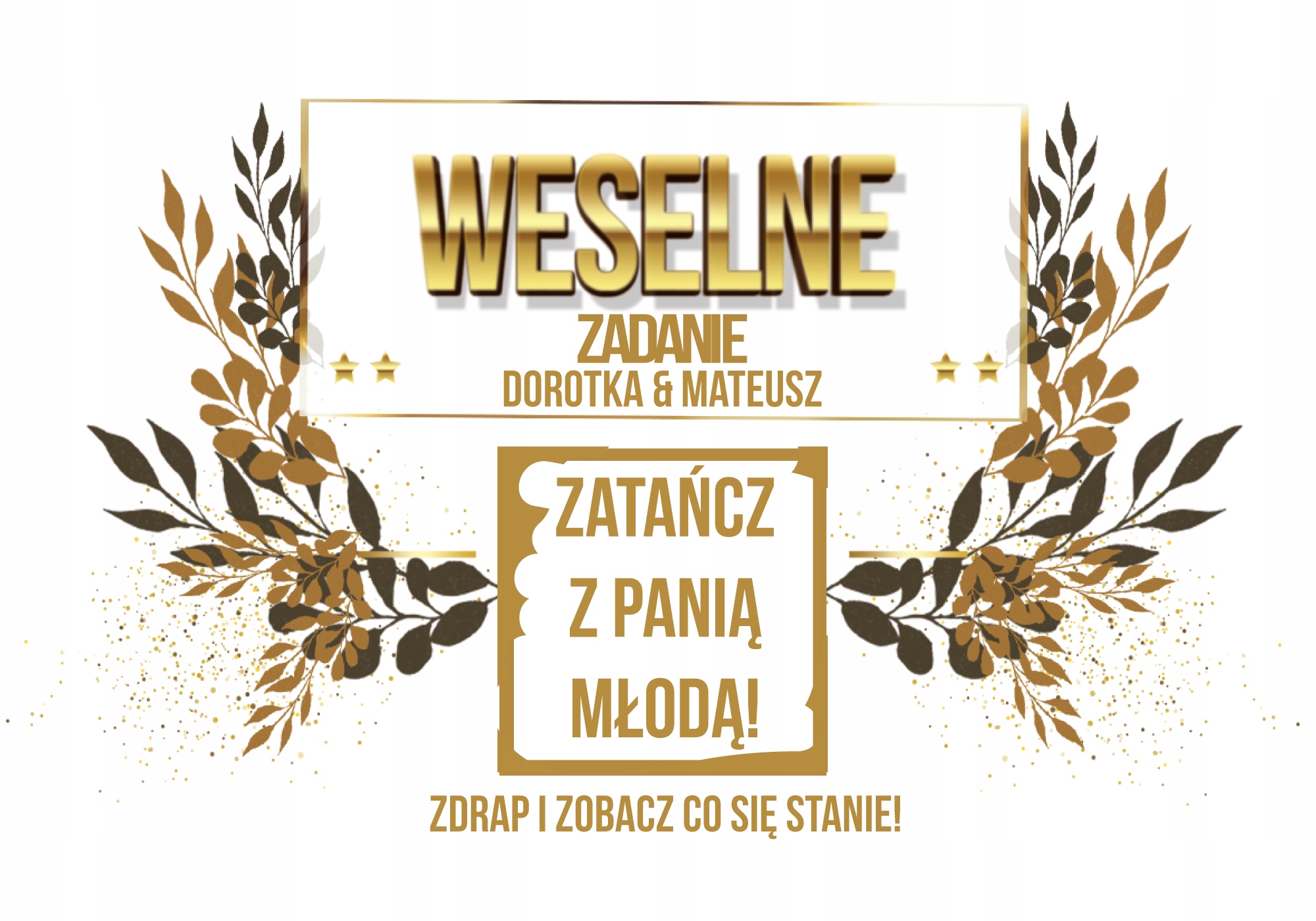 

Zdrapki Wesele Zadania Dla Gości Biało Złote ślub