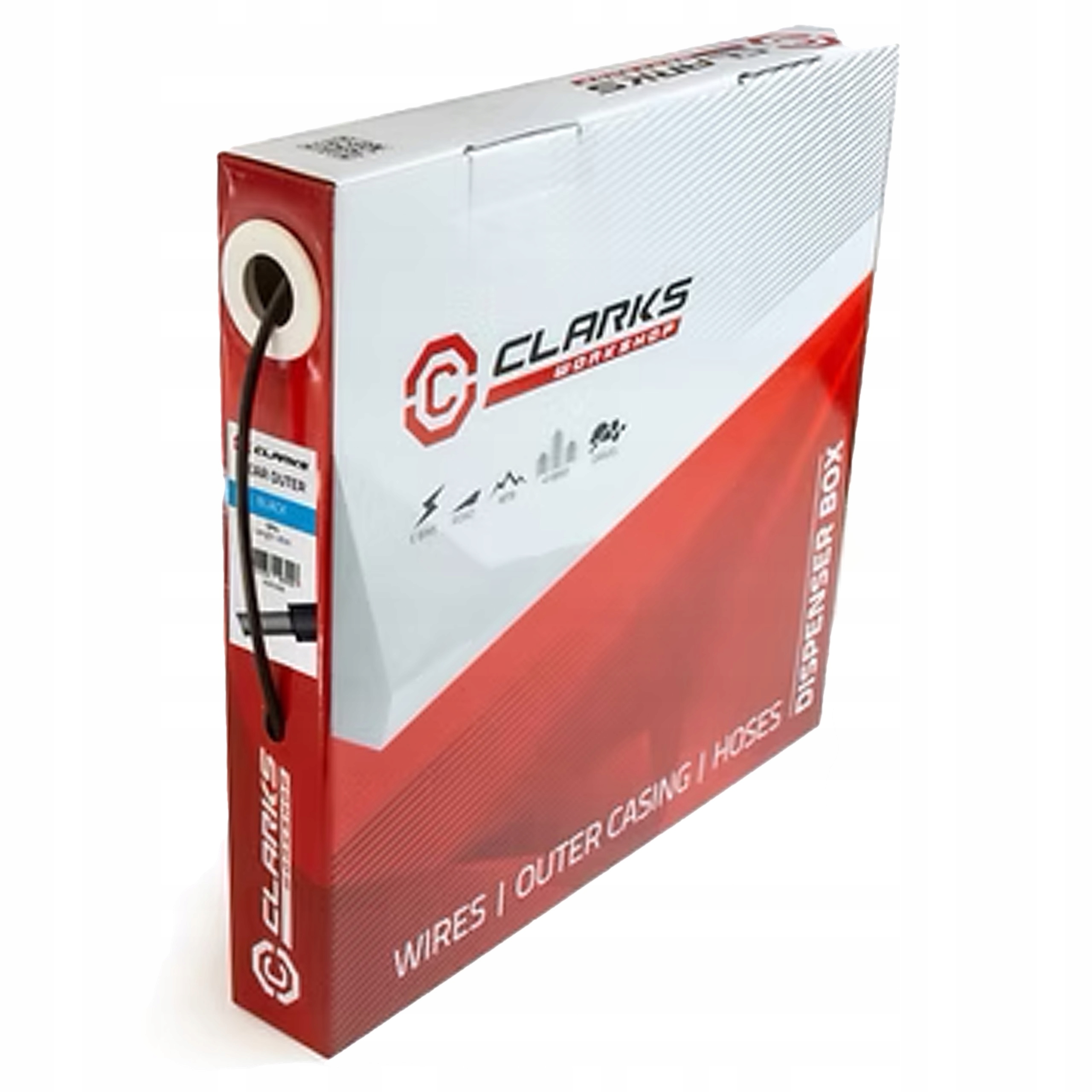 Pancerz Przerzutek Rowerowych Czarny Błysk 4mm Clarks Teflon Box 30 metrów