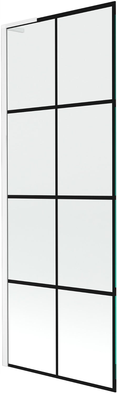 Mexen Next L Parawan Nawannowy 1-SKRZYDŁOWY 70X150 CM Czarna Kratka Biały