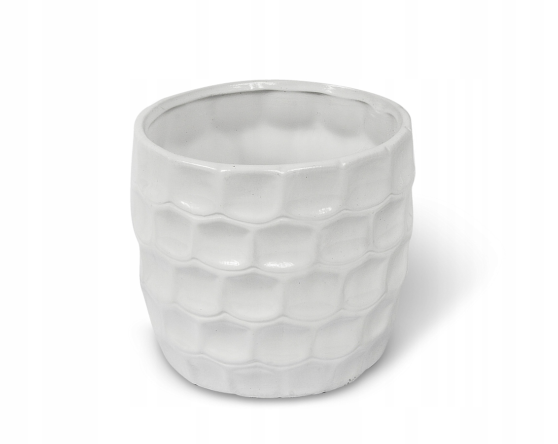 Doniczka osłonka ceramiczna 12x12,5 cm BIAŁA