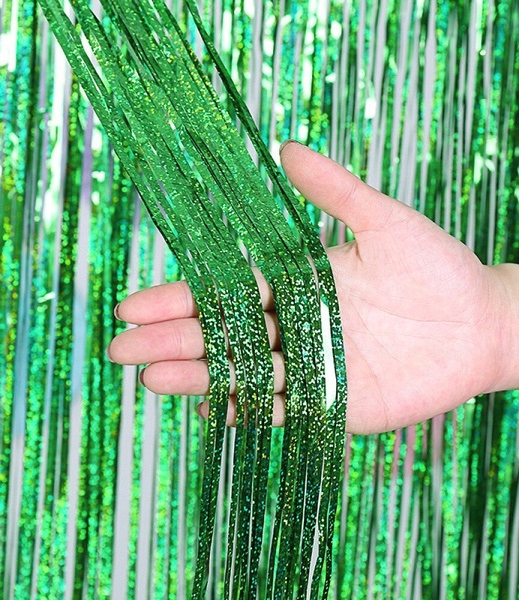 

Kurtyna dekoracyjna foliowa Zielona 90x245 Brokat