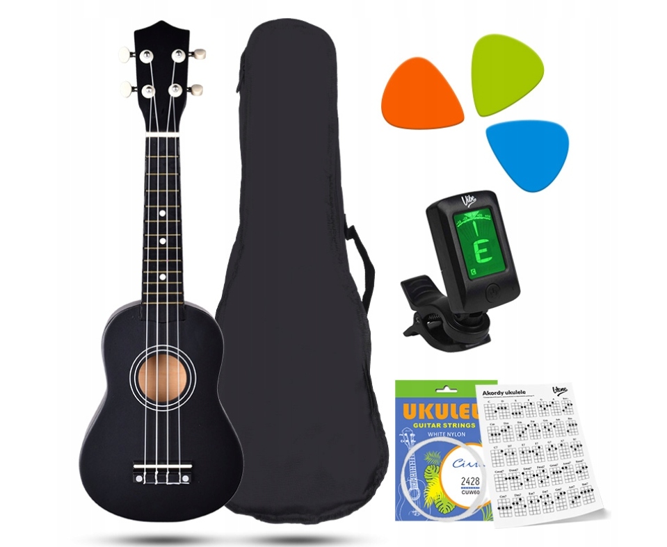 DREWNIANE UKULELE SOPRANOWE DLA DZIECI DO NAUKI GRY RÓŻNE KOLORY + GRATISY Kod producenta UKULELE DO NAUKI RÓŻNE KOLORY + GRATISY