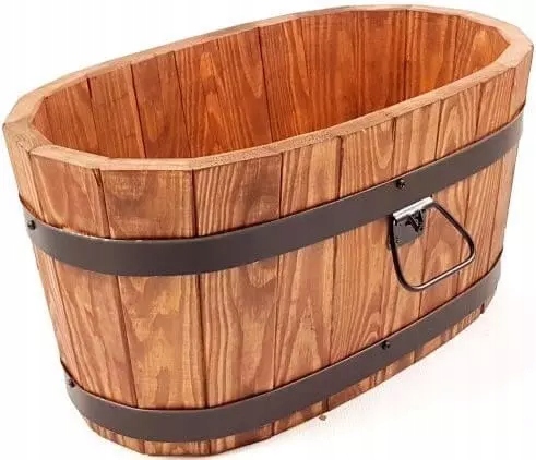 

Duża donica ogrodowa doniczka drewniana D50x29H26