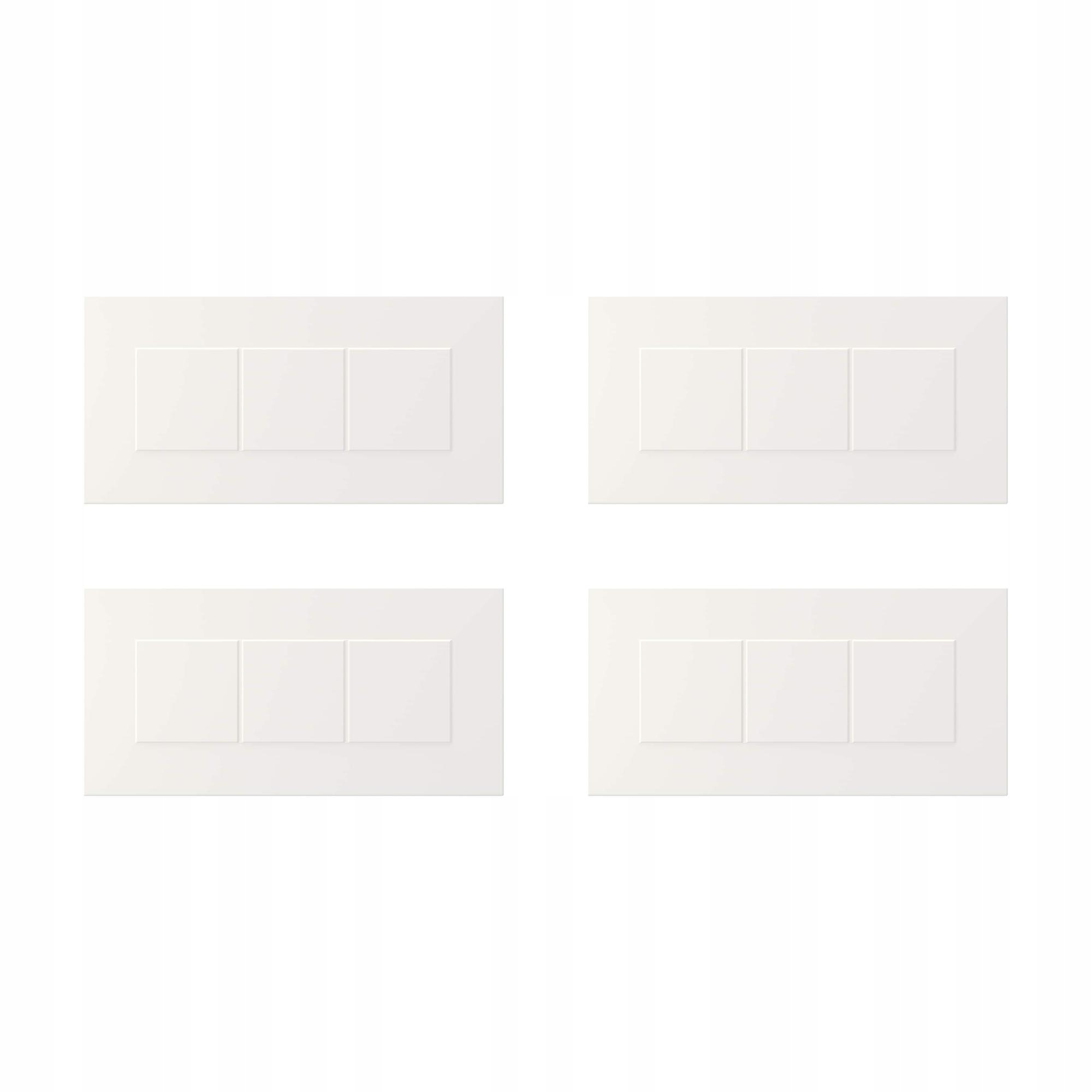 4 ks Přední část zásuvky Bílá 40x20 cm Lakovaná Odolná