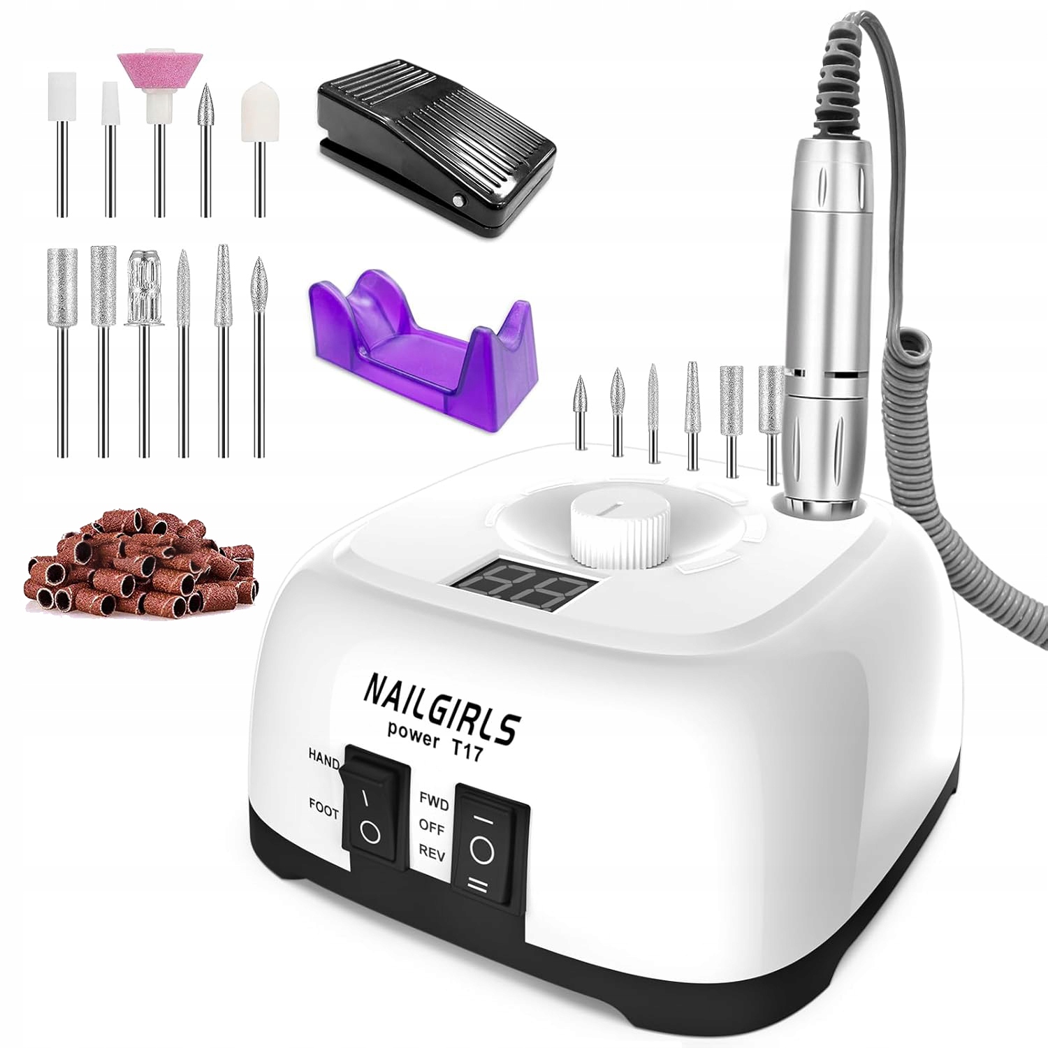 Bruska Na Nehty 220V Manikúra Pedikúra Hybridní Gely Sada Fréz 220V