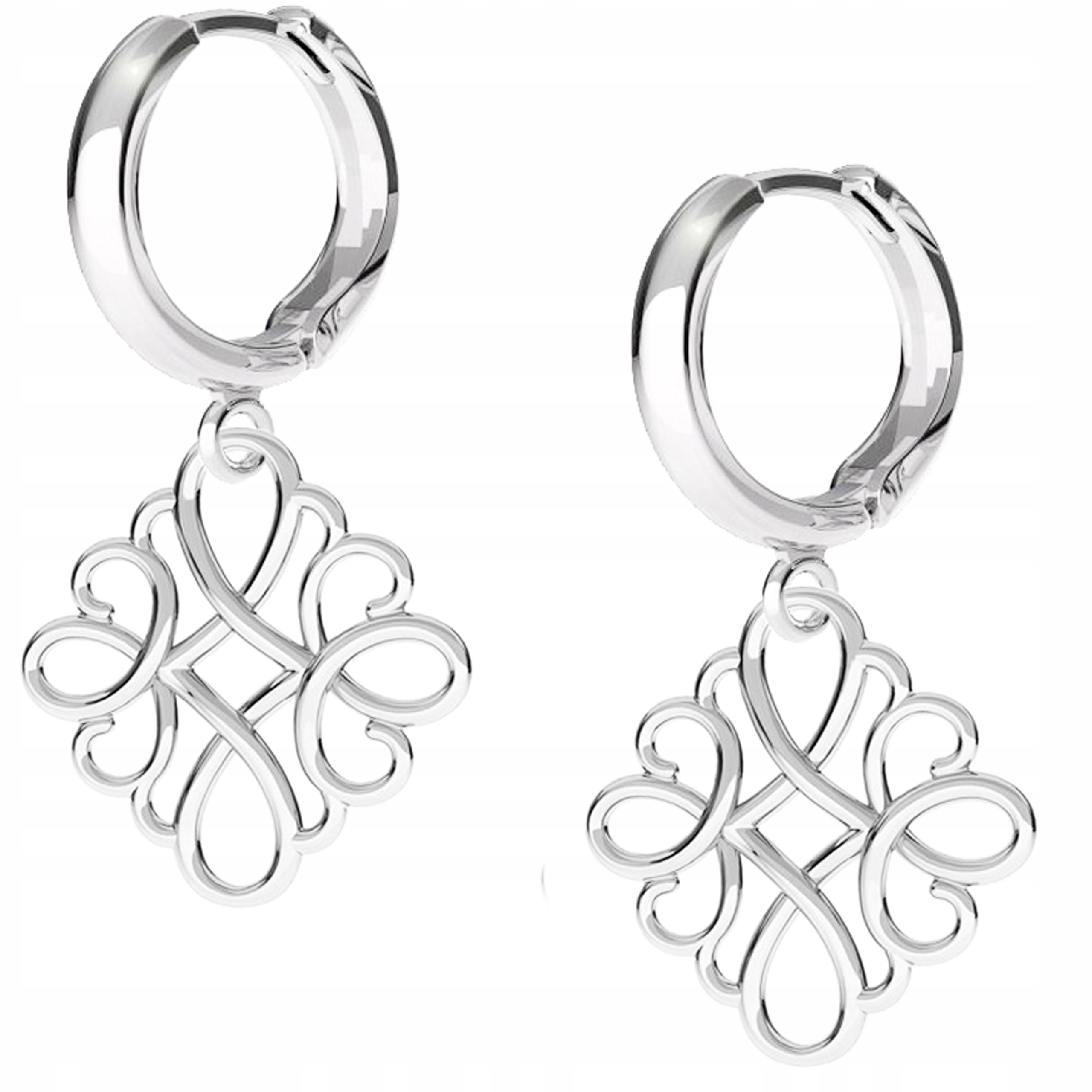 Stříbrné náušnice Prolamovaný spojovací díl Ag 925