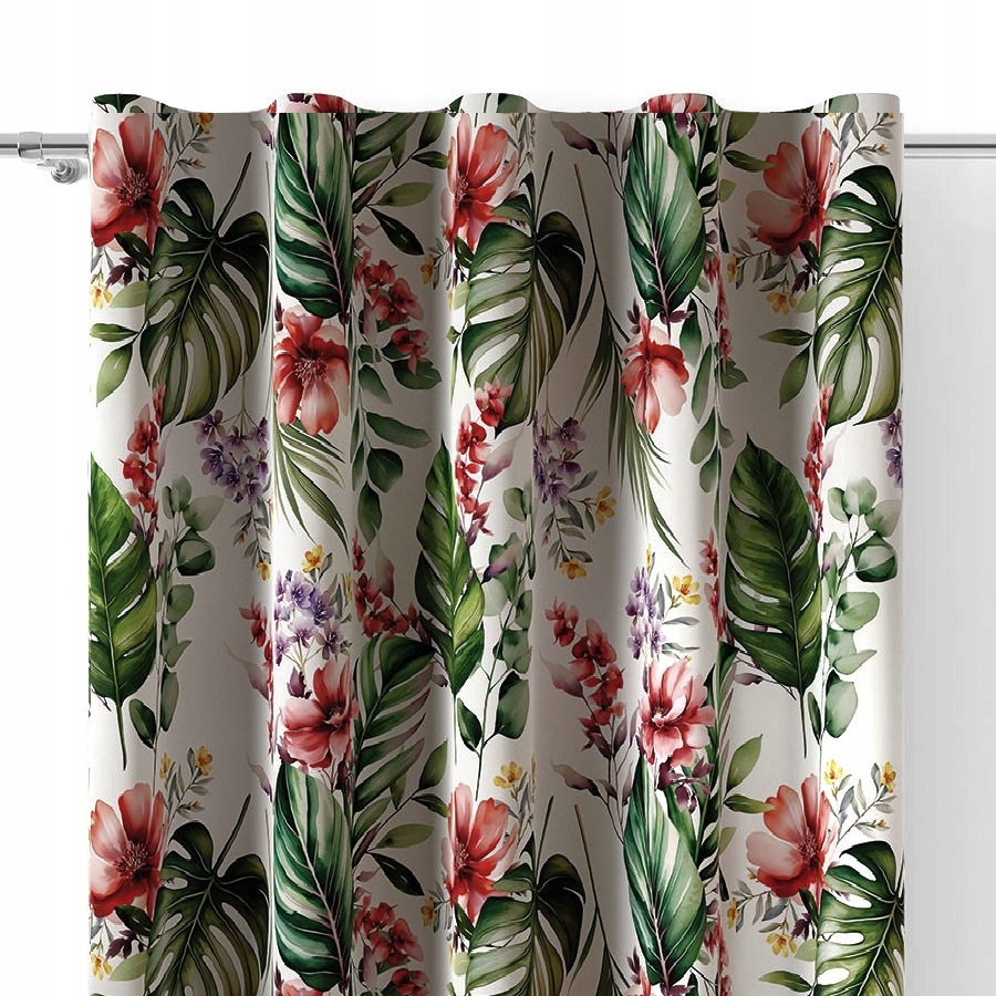 ZASŁONA ZASŁONKA TROPIKALNY WZÓR TAŚMA WSZYTA DO ZASŁONY VFINESTRAV 145x260