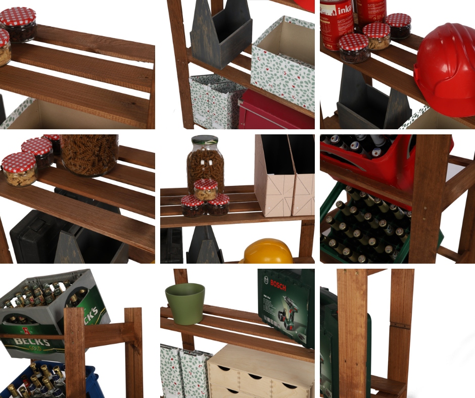 Regał B na książki buty drewniany 50X170X28 2p Materiał wykonania półki inny materiał