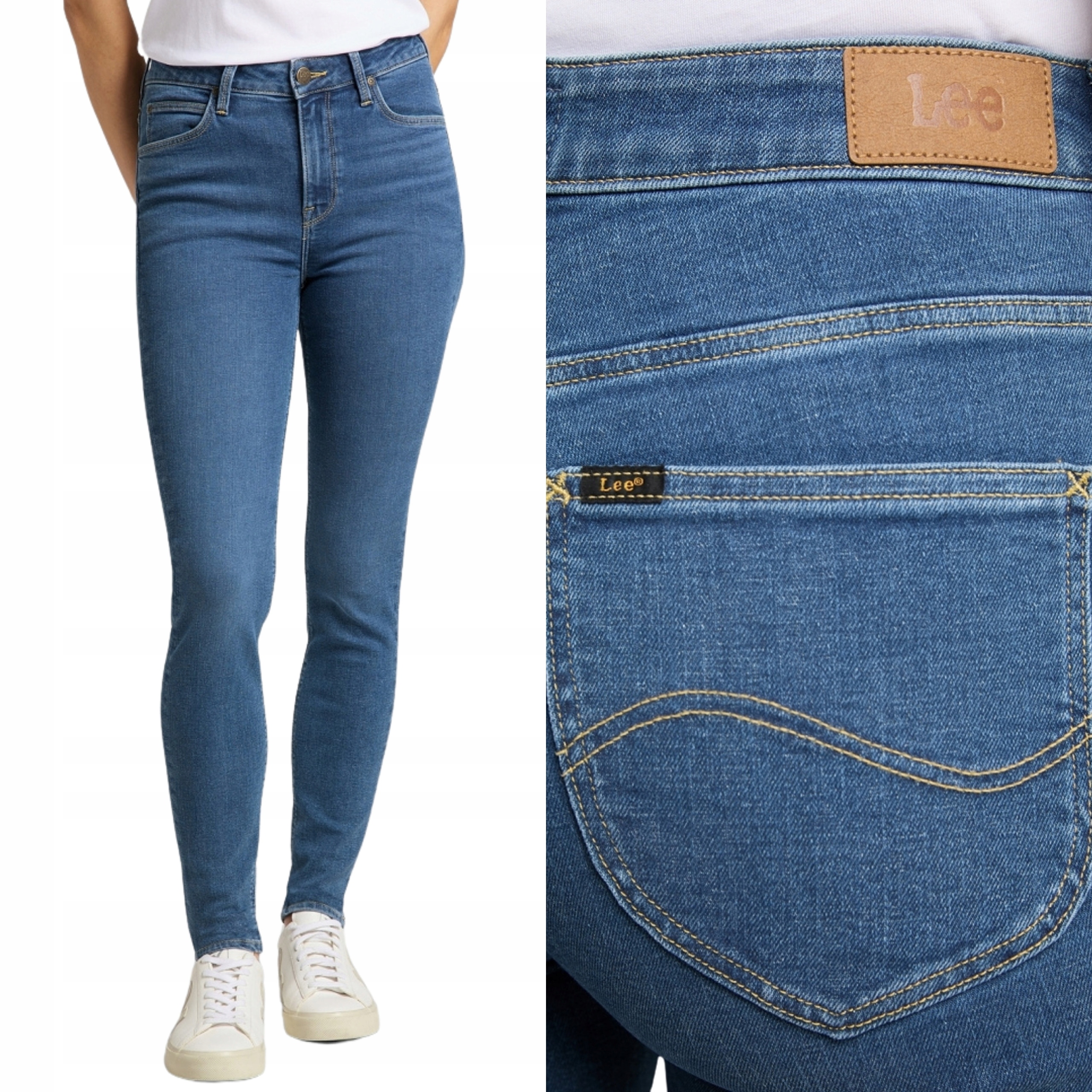 Lee kalhoty Skinny modré džíny Scarlett High W26 L33