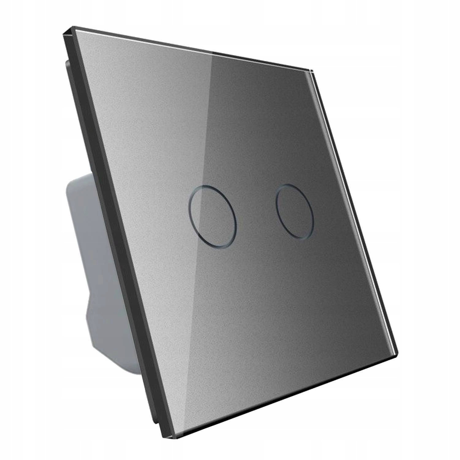 Livolo Włącznik dotykowy podwójny srebrny panel szklany VL-C702-64