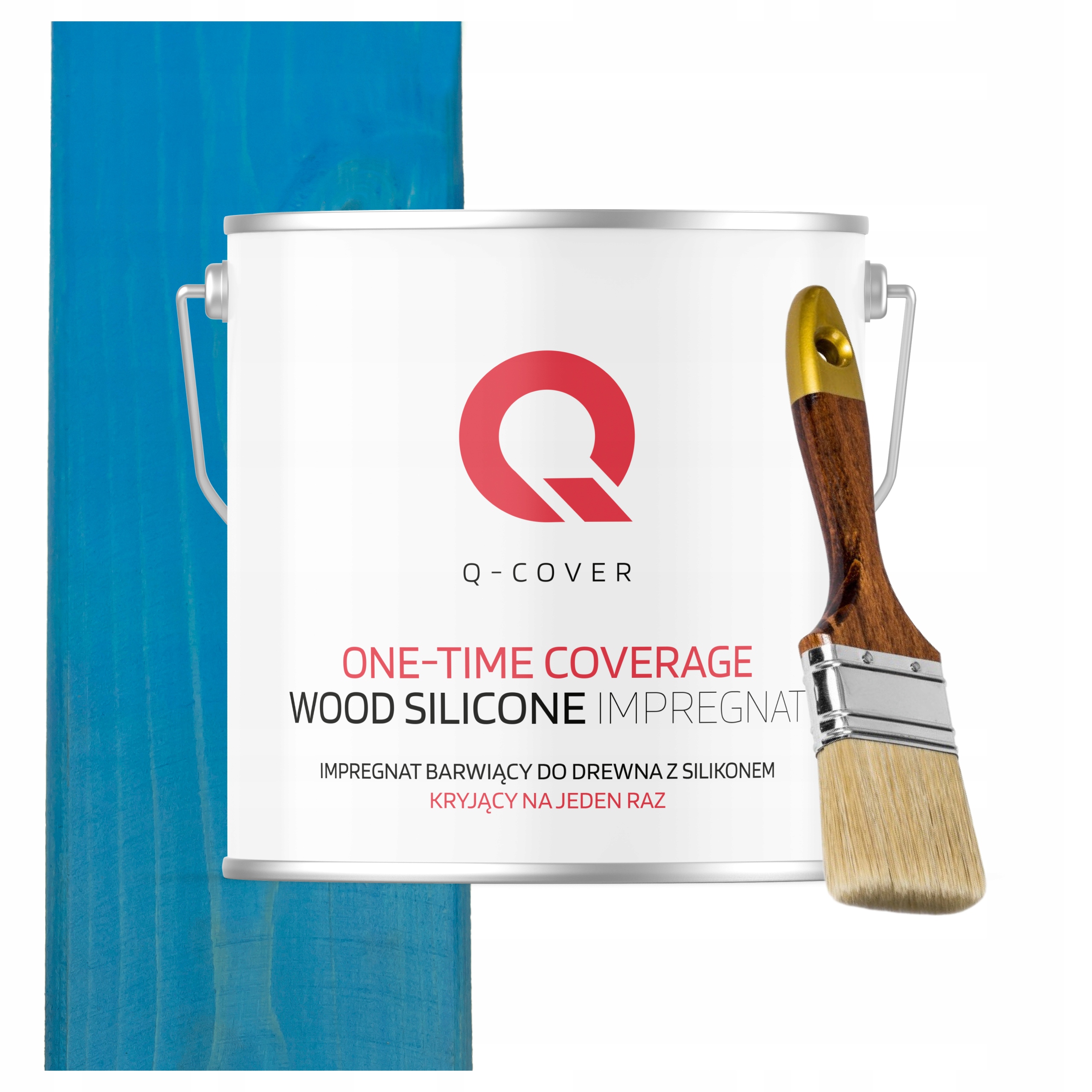 Barva Impregnát na dřevo Ochrana a barva v jednom 5L Modrý Štětec