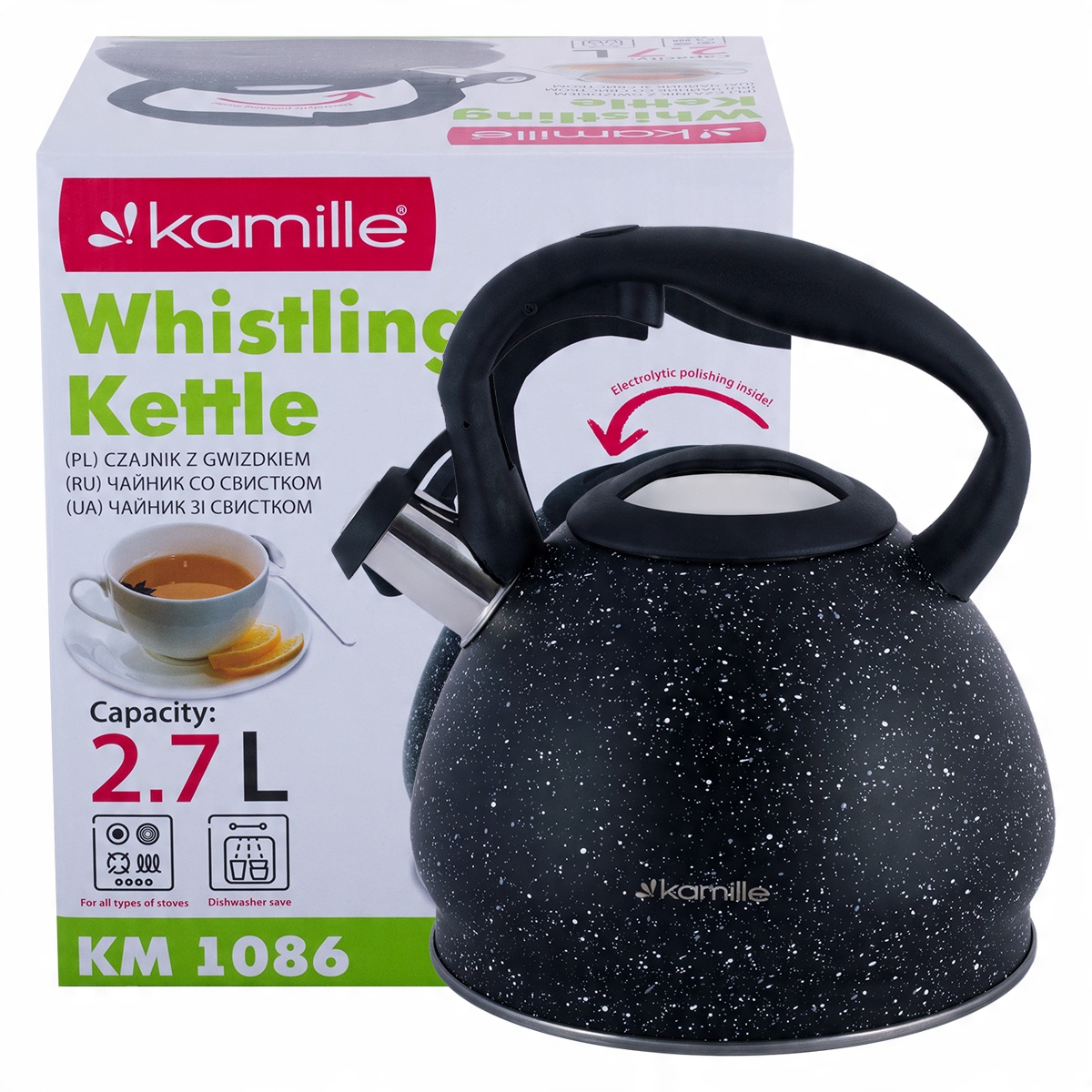

Czajnik tradycyjny Kamille 2,7 l czarny