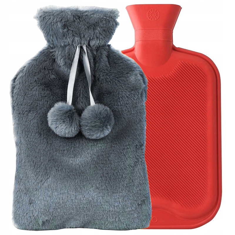 Termofor Gumowy W Pokrowcu Świąteczny Duży 2L Ogrzewacz Na Wodę sweterkowy