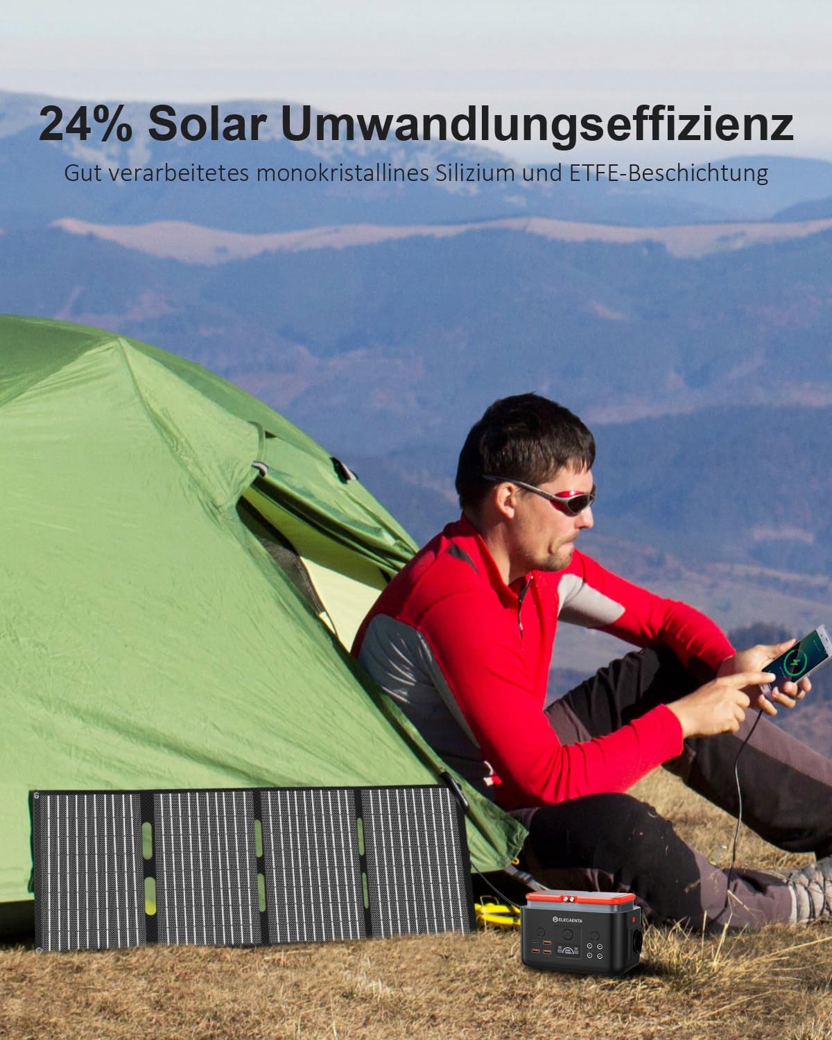 ELECAENTA 60W Przenośna Ładowarka Słoneczna Składana IP68 — miniatura 4