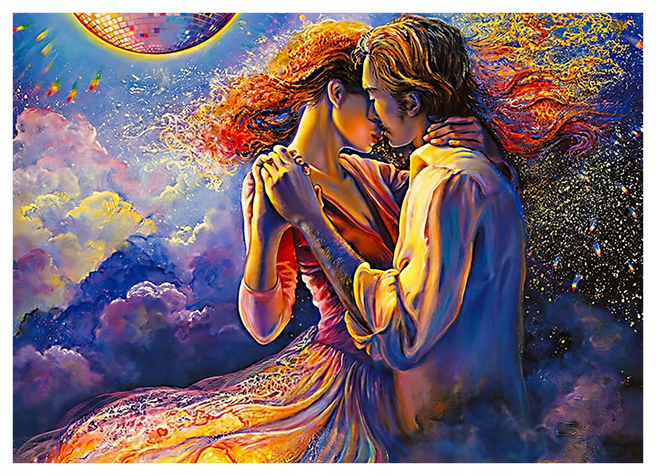 Diamantová Výšivka Diamond Painting Mozaika Zamilovaný Pár 55x75 cm Sada 5D