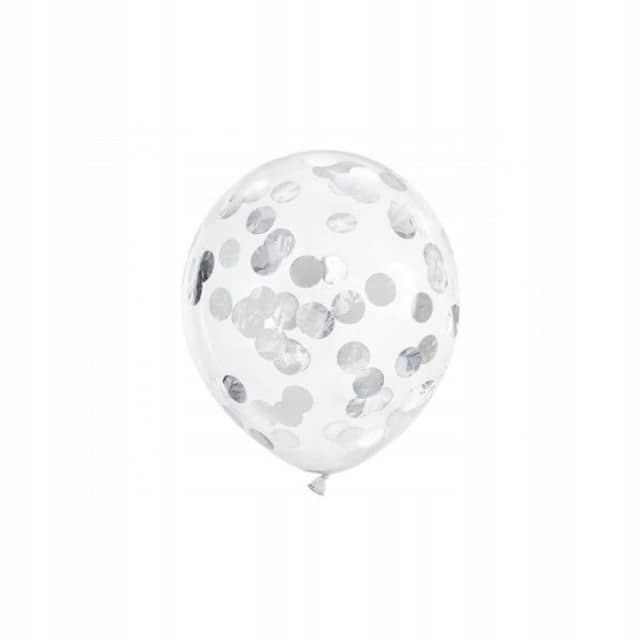 

Balony z konfetti srebrne 30 cm 5 szt. Aliga