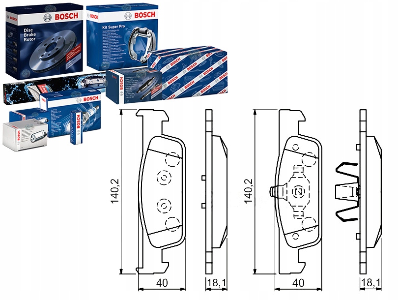 Sada Brzdových Destiček Bosch 573422B P68059 L