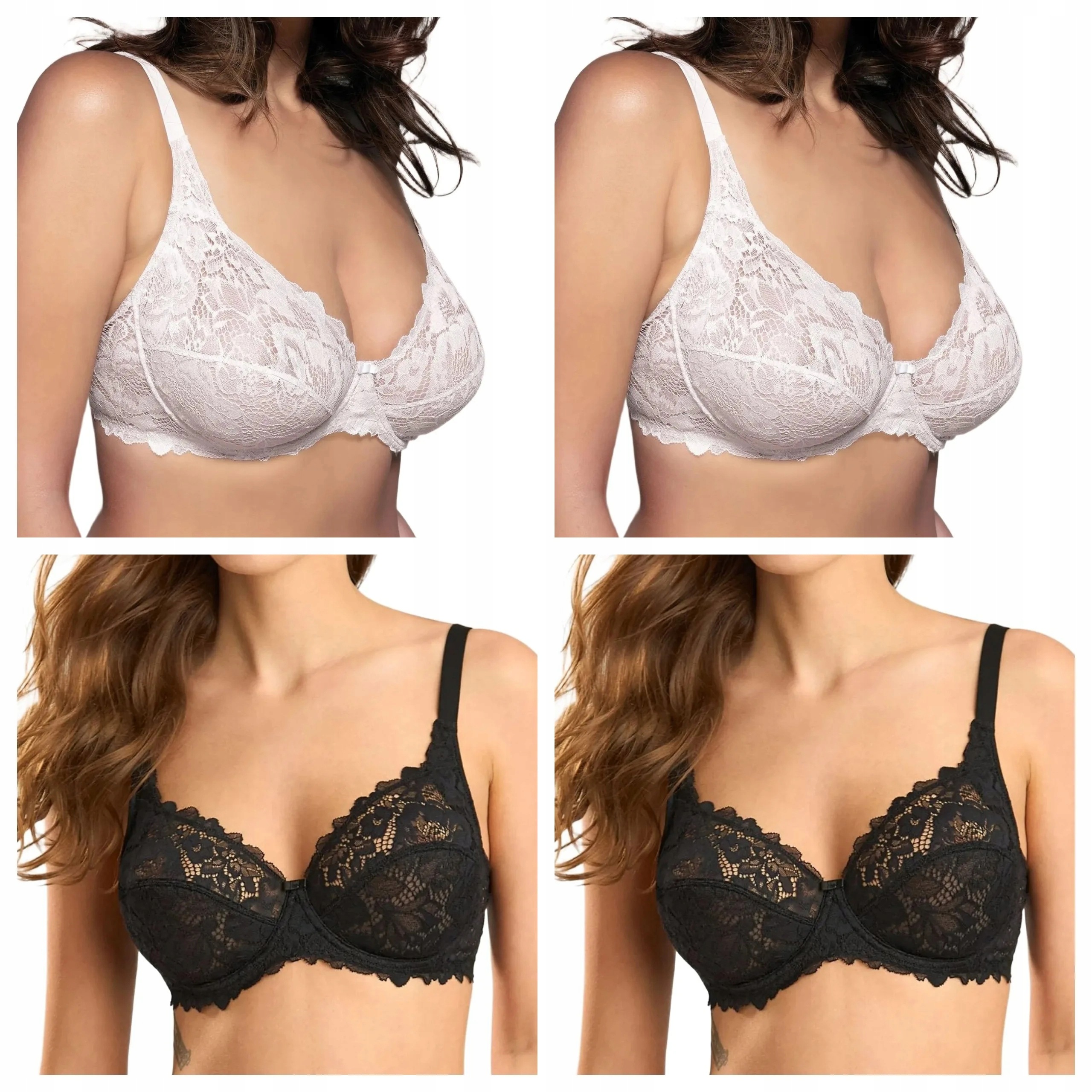 4 ks Podprsenka Lormar Curvy 400L 2x bílá 2x černá 70C