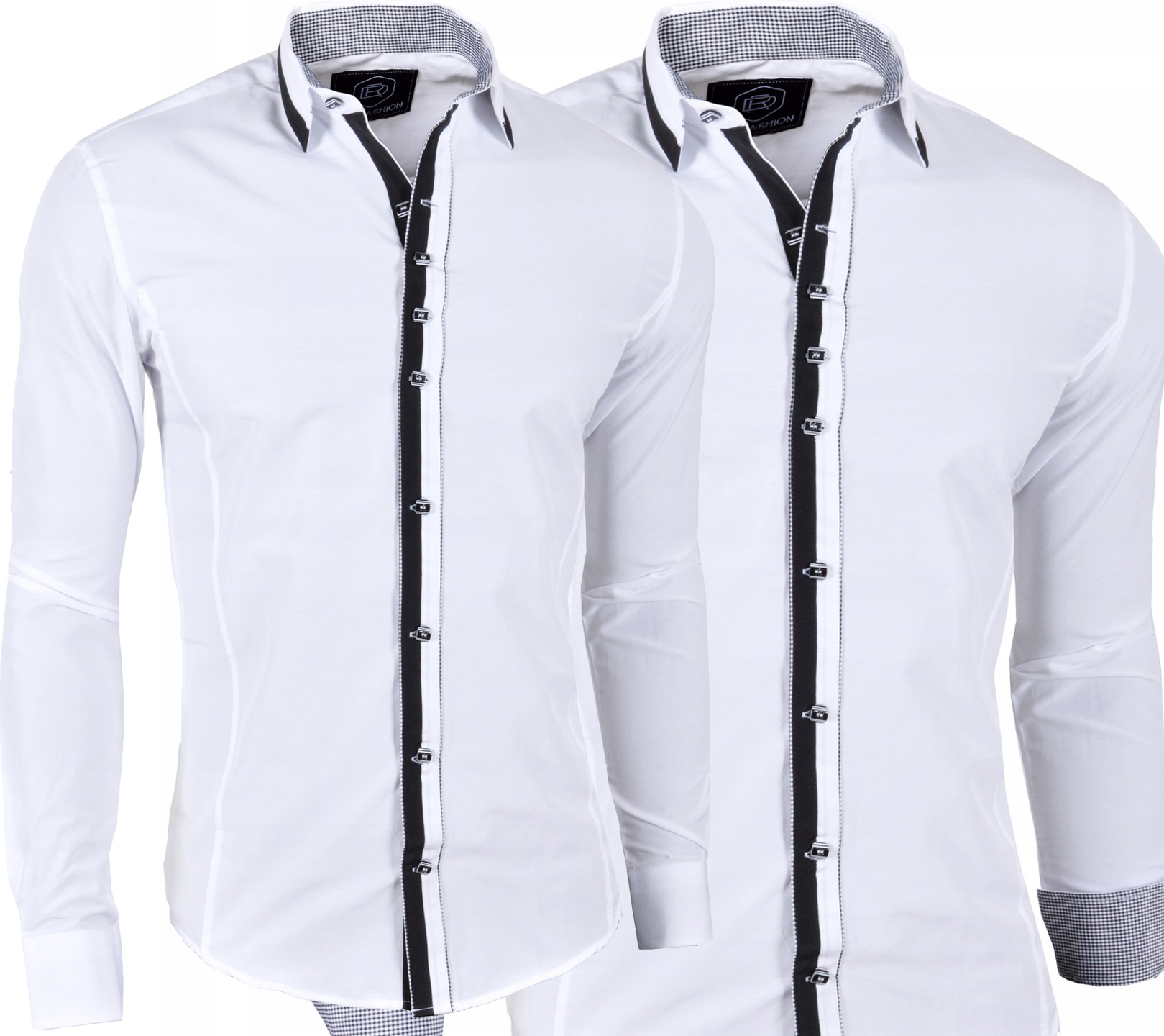 Pánska košeľa Regular Casual kontrast Bavlnená Vyťahovacie kockované manžety