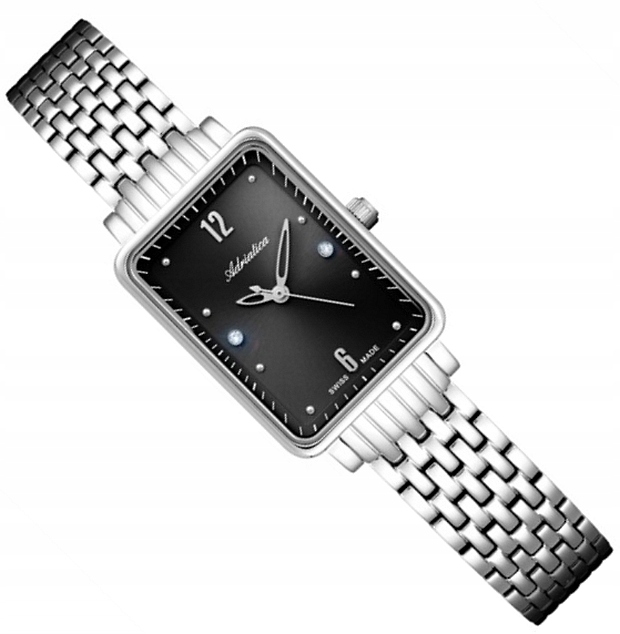 Klasické Švýcarské Dámské Hodinky Adriatica A3829.5174Q Obdélníkové Box