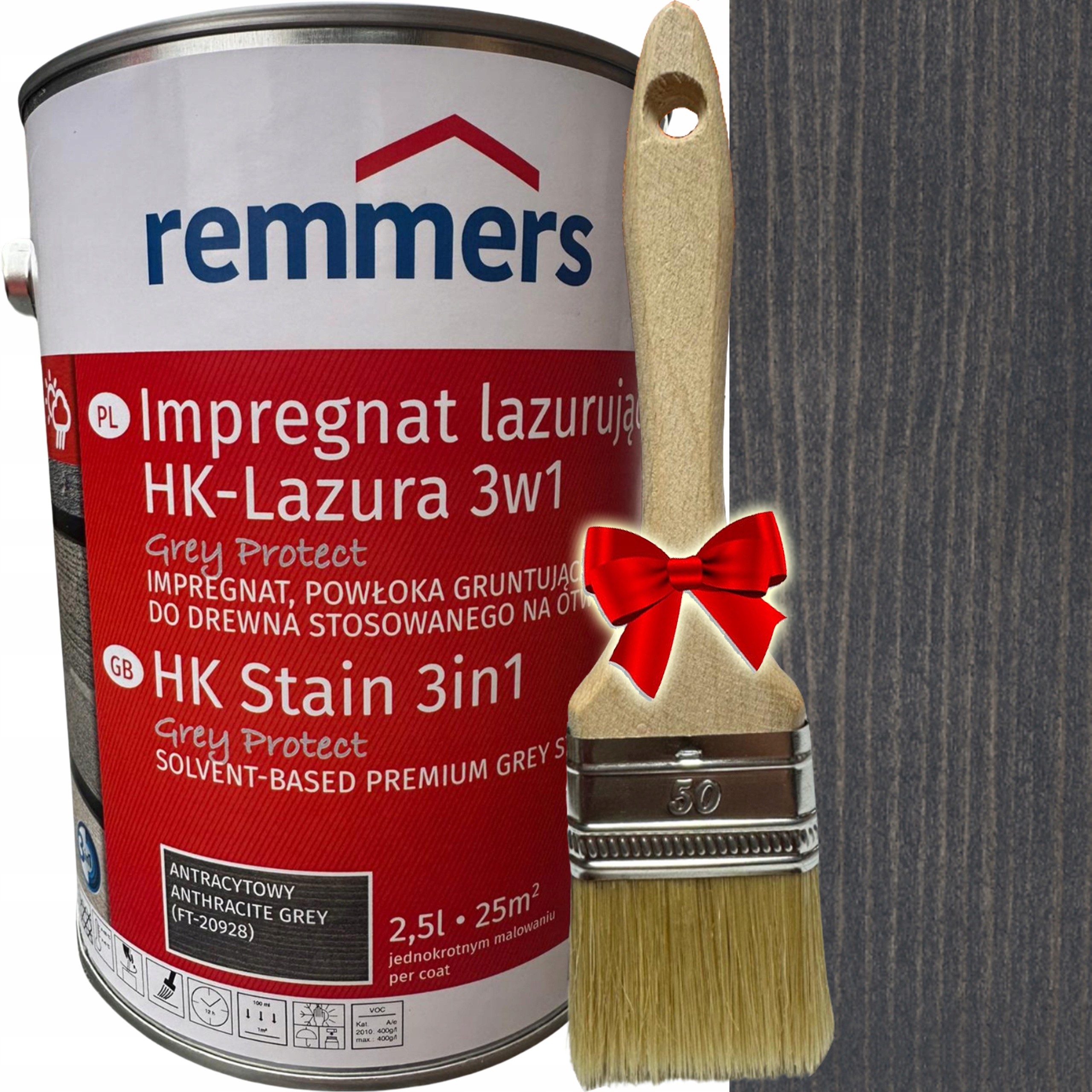 Remmers hk-lasur impregnat do drewna elewacji 2,5L Antracytowy 2293