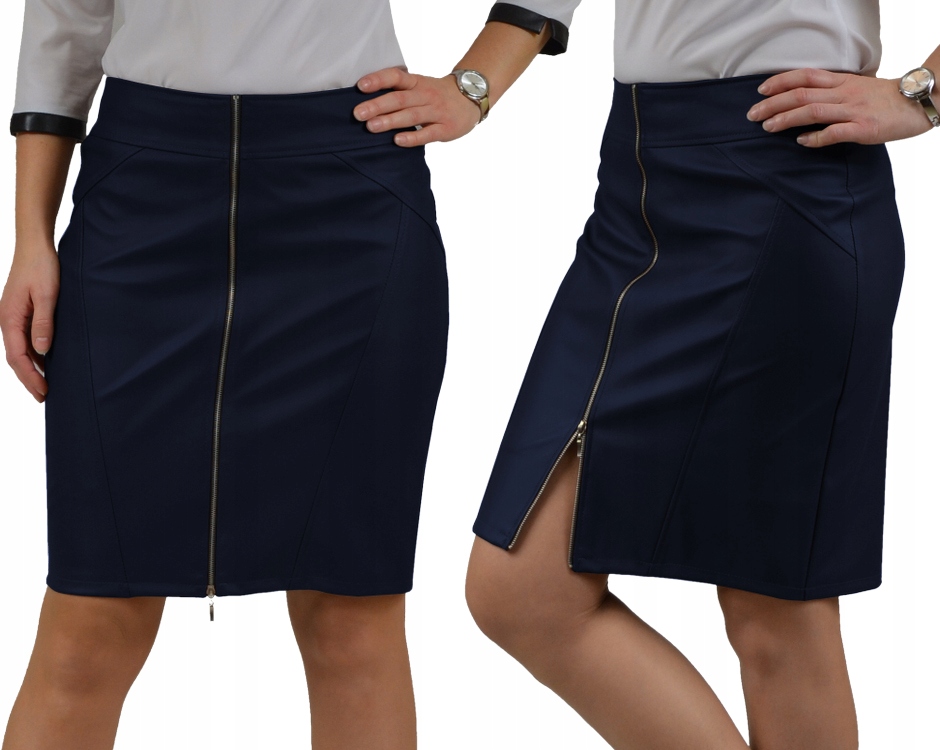 SEXY SPÓDNICA SKÓRZANA DŁUGI SUWAK Roz.44