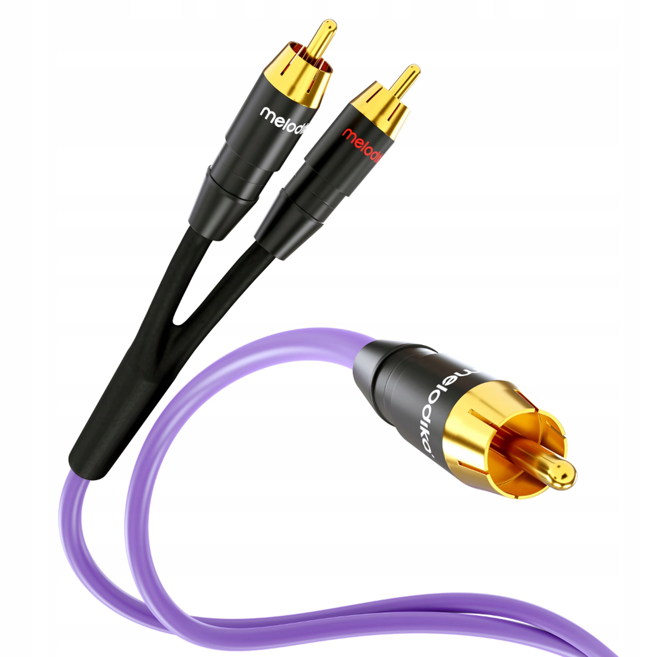 KABEL DO SUBWOOFERA TYP Y MELODIKA MDSWY05 PURPLE RAIN 1 RCA - 2 RCA 0,5m Stan opakowania oryginalne