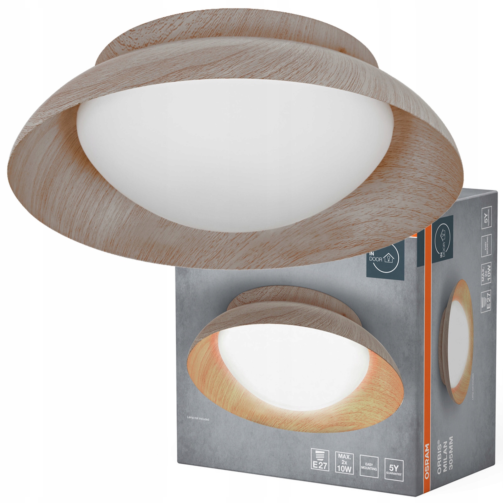 Stropné Svietidlo Led Nástenná lampa 2x E27 Hnedá Orbis Osram