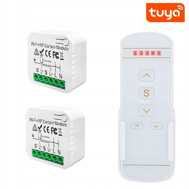 2x Ovládač Pre Rolety Závesov Wifi Tuya Smart Pilot 5 Kanálový