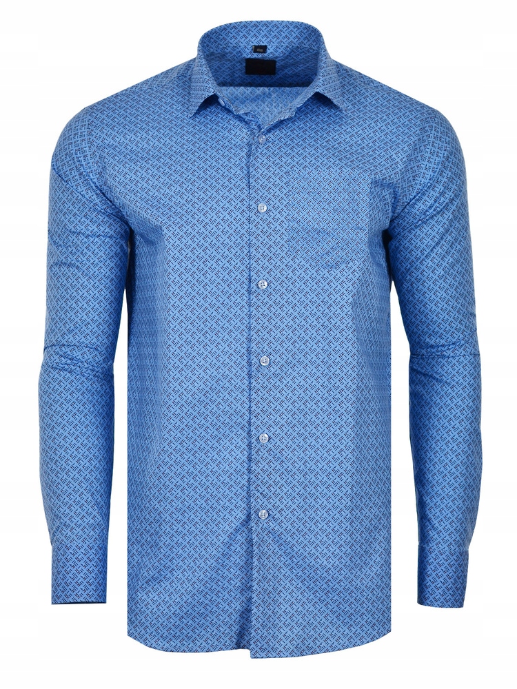 Košile Vzor Modrá Dlouhá Velká 47/48
