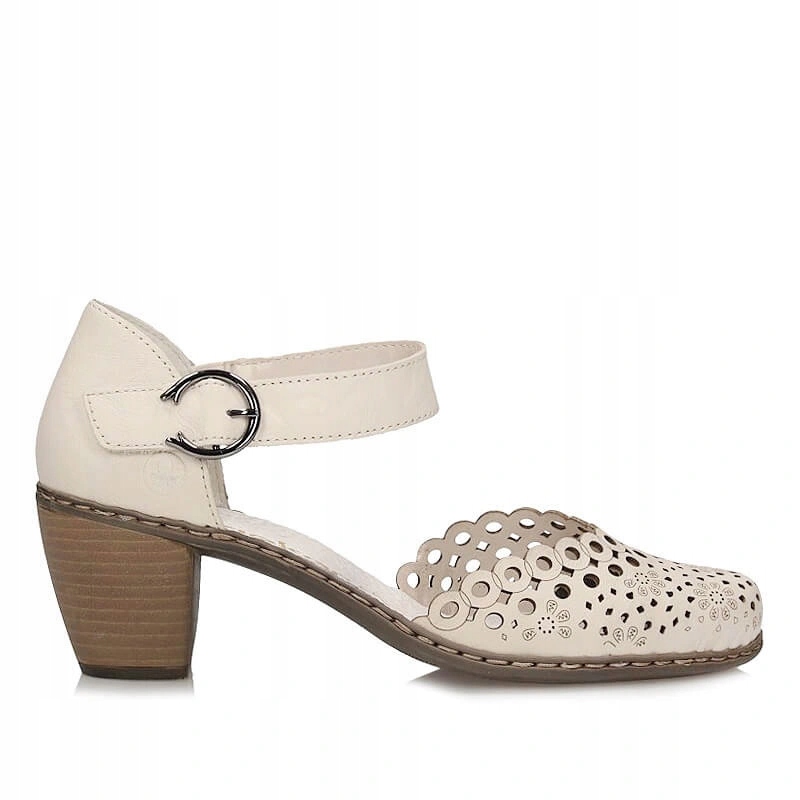 Dámské sandály Rieker 40902-60 béžové s přezkou, zakrytá přední část