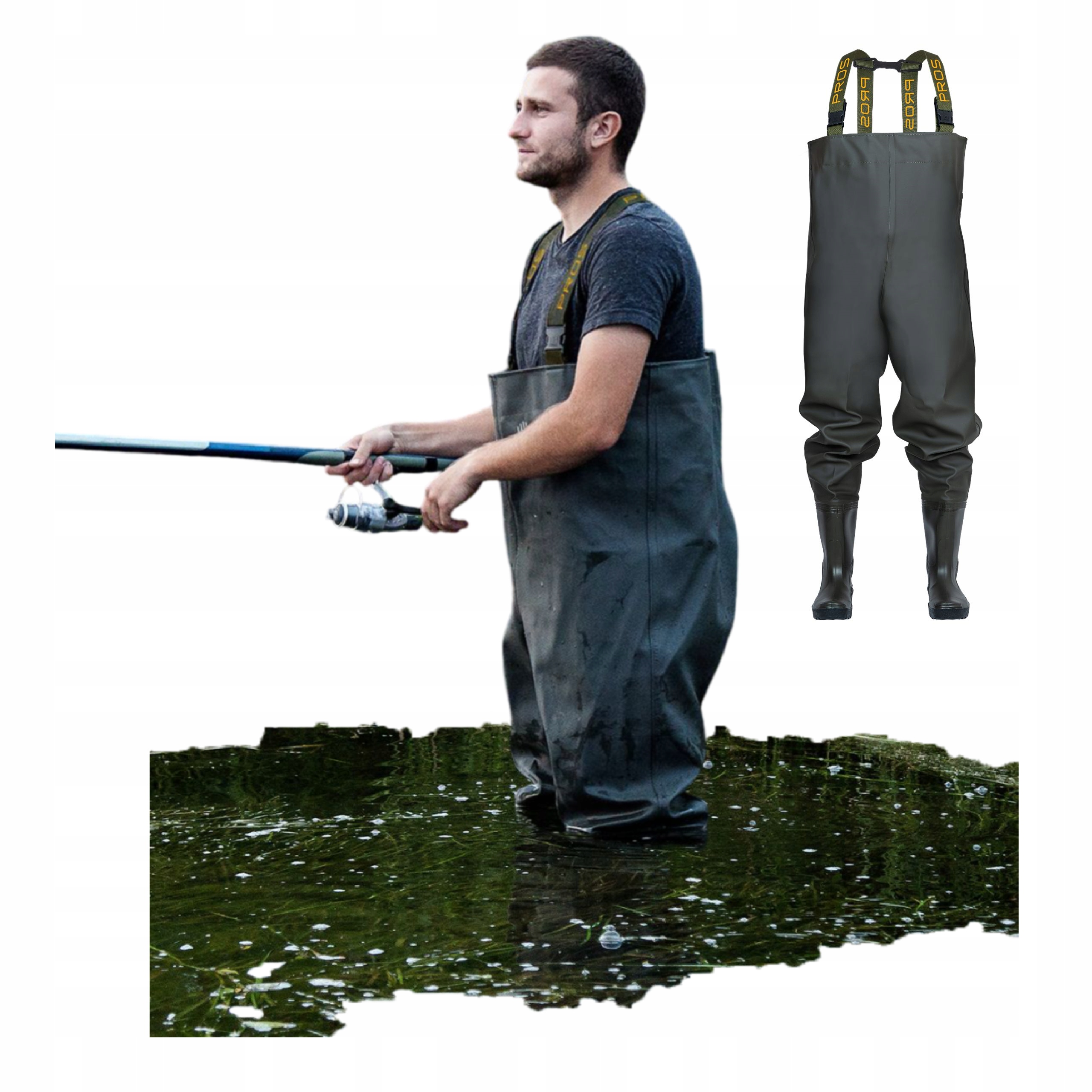 Rybářské kalhoty Pros Vodovky Rybářské kalhoty s ramenními popruhy Polské