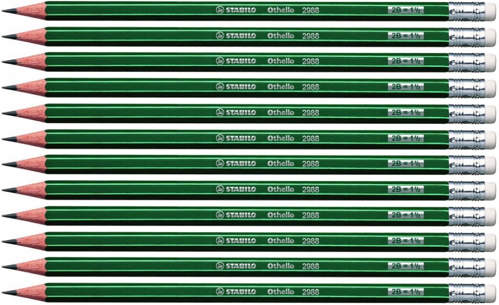Ołówek Stabilo Othello 2B z gumką ZESTAW 12 szt