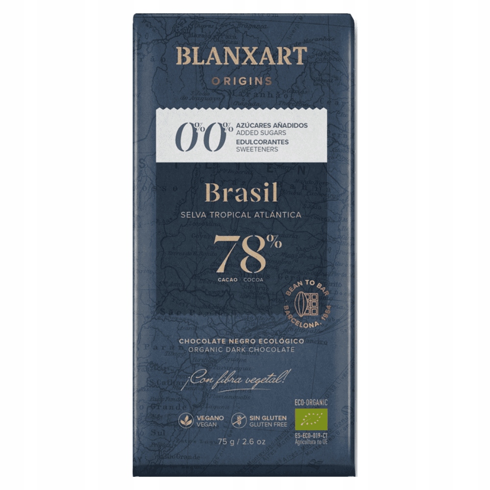 2x Blanxart Tmavá Čokoláda 78% bez cukru, Brazílie, 75 g