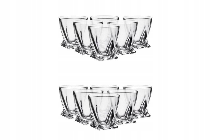 BOHEMIA QUADRO Szklanki 340 ml 12 sztuk Linia Quadro