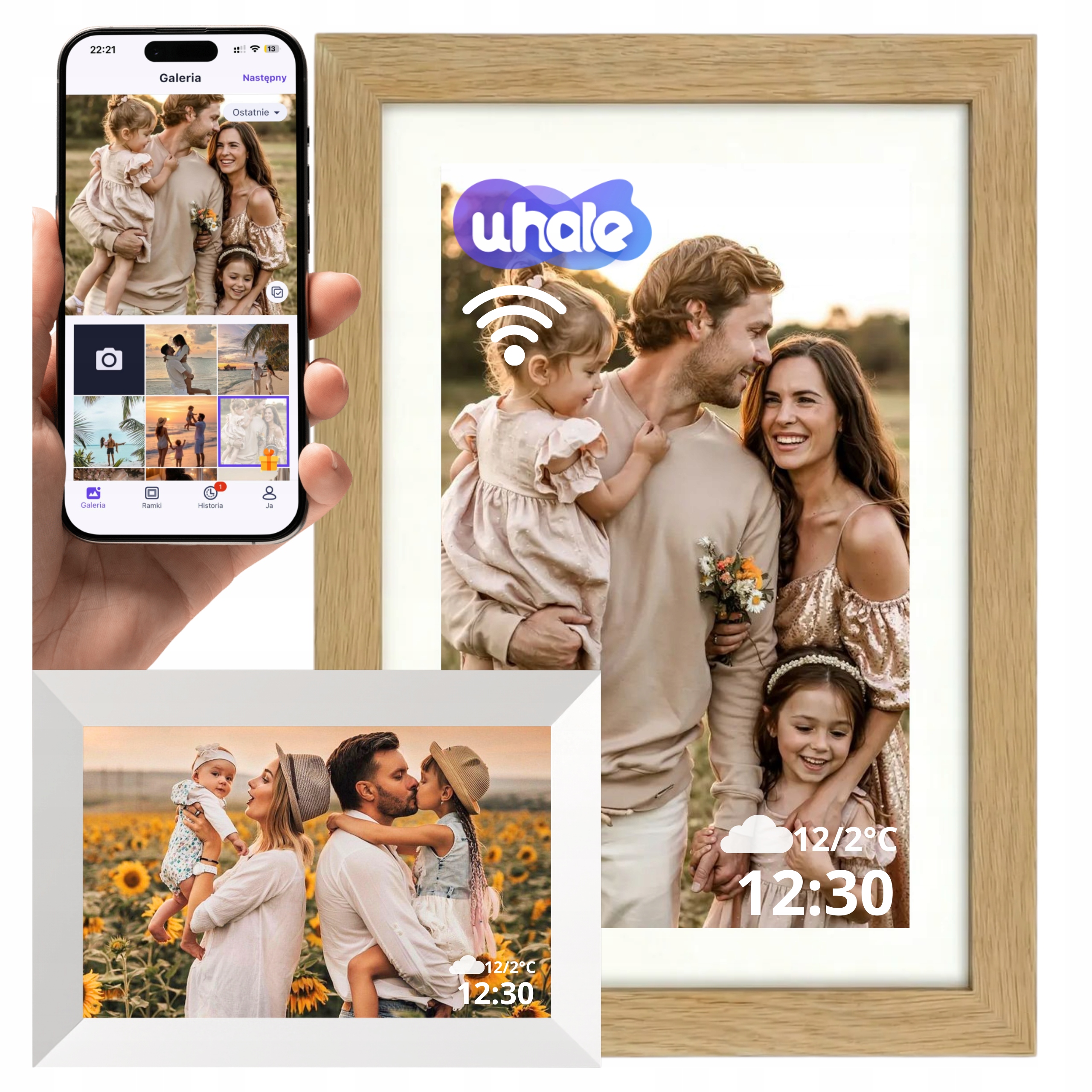 Rámeček Pro Dotykové Fotografie, Wifi Obrazovka 10,1", Aplikace Uhale