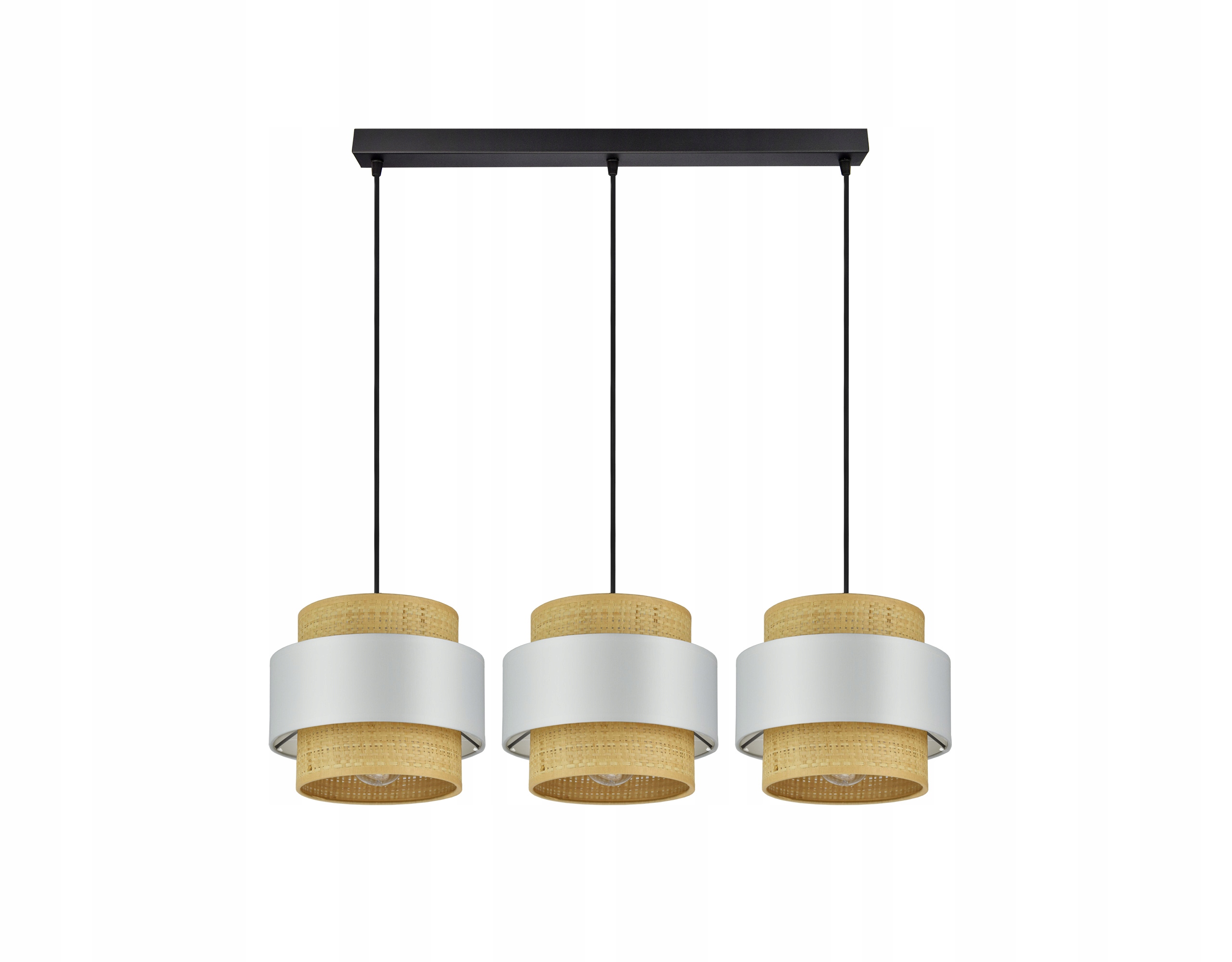 LAMPA WISZĄCA SUFITOWA ŻYRANDOL ABAŻUR Rattan Kolor biały czarny